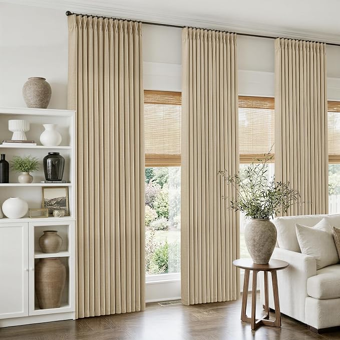 120 Inch Extra Long Oatmeal Curtains by Twodrapes