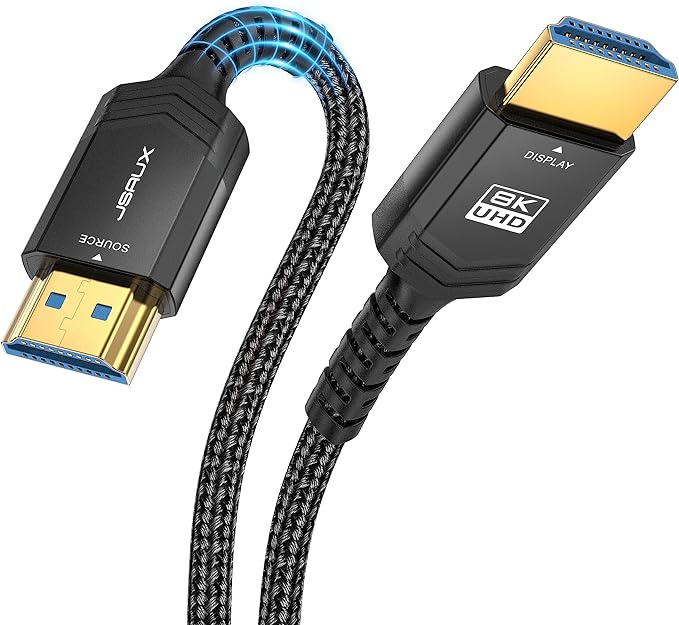 JSAUX 8K Fiber Optic HDMI Cable Long 50FT, 48Gbps Ultra High Speed HDMI 2.1 by JSAUX