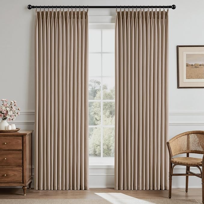 Memory Trained Pinch Pleated Curtains 92 Inches Long, Viral Linen Pinch Pleat - Image 2