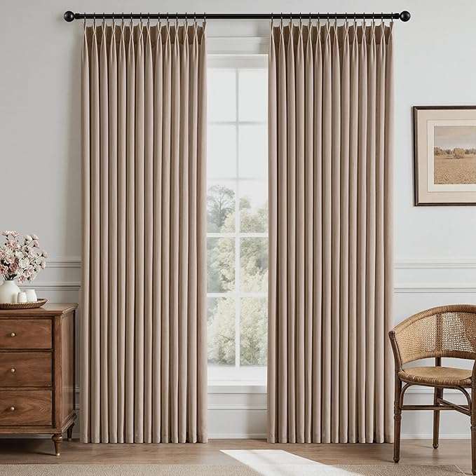 Memory Trained Pinch Pleated Curtains 96 Inches Long, Viral Linen Pinch Pleat - Image 2