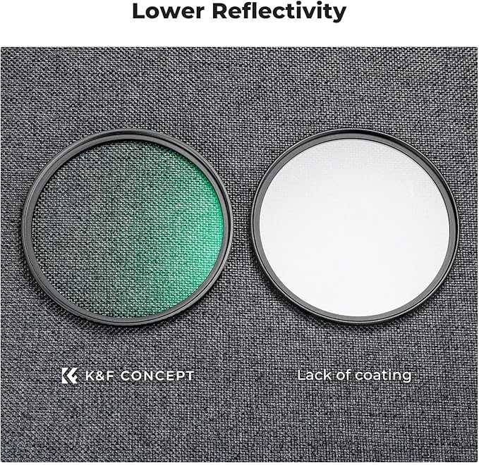 K&F CONCEPT 77mm Black Diffusion 1/4 & 1/8 Filters Kit Mist Cinematic Effect - Image 6