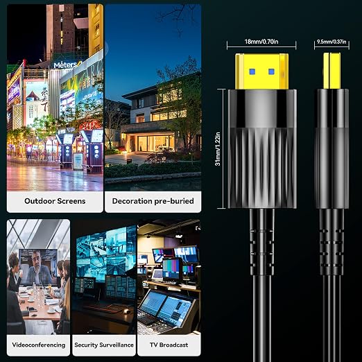 Fiber Optic HDMI Cable 200FT/61M, Long HDMI 2.1 Cable Support 48Gbps High Speed - Image 7