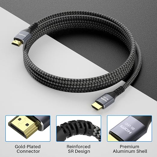 8K HDMI 2.1 Cable 6.5FT/2M, Real Certified 48Gbps Ultra High Speed HDMI® Cable - Image 2