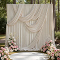 20ft x 15ft Beige Backdrop Curtains by CO-AVE