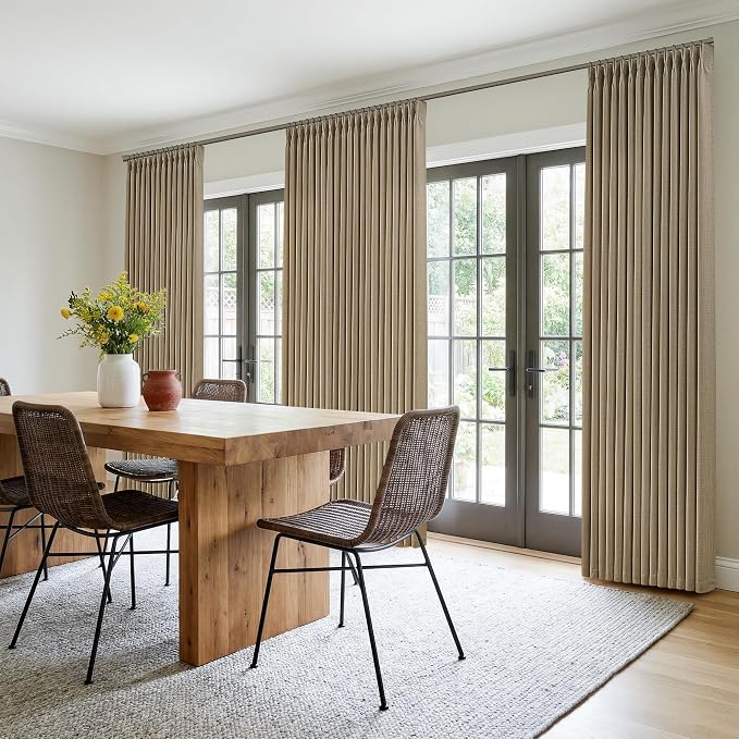 Extra Long 108 Inch Pinch Pleated Living Room Curtains 4 Panels Set, Light - Image 8