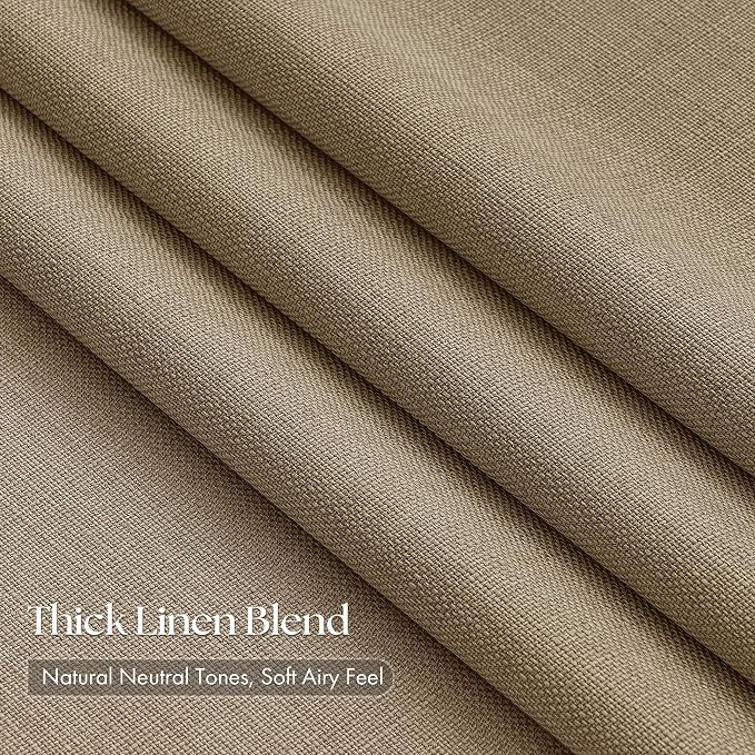 Light Brown Pinch Pleated Bedroom Curtains 96 Inches Long 4 Panels Set - Image 2