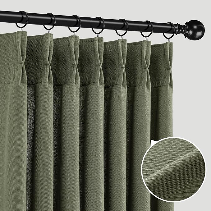 Memory Trained Pinch Pleated Curtains 90 Inches Long, Linen Pinch Pleat Sheer - Image 9