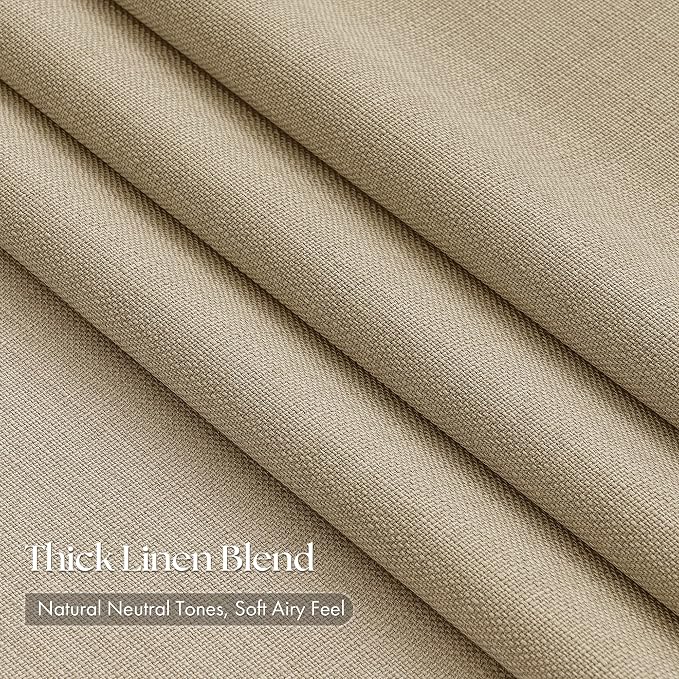 Tan Pinch Pleated Bedroom Curtains 96 Inches Long 4 Panels Set, Memory Trained - Image 2